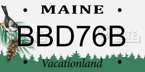 BBD76B Maine License Plate