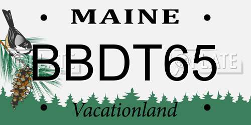 BBDT65 Maine License Plate