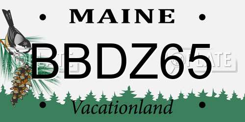 BBDZ65 Maine License Plate