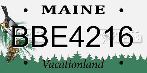 BBE4216 Maine License Plate