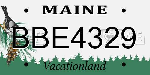 BBE4329 Maine License Plate