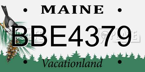 BBE4379 Maine License Plate