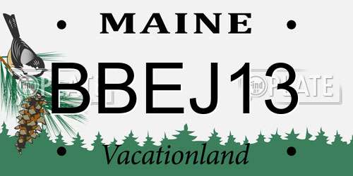 BBEJ13 Maine License Plate