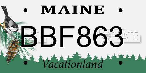 BBF863 Maine License Plate