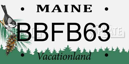BBFB63 Maine License Plate