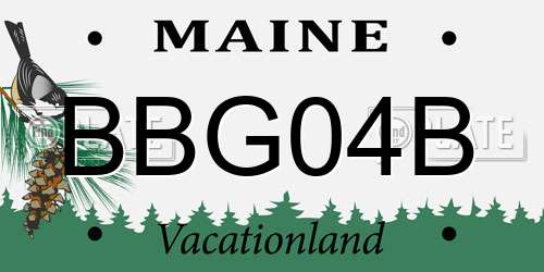 BBG04B Maine License Plate