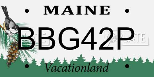 BBG42P Maine License Plate
