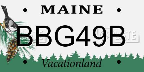 BBG49B Maine License Plate