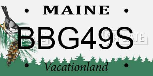 BBG49S Maine License Plate