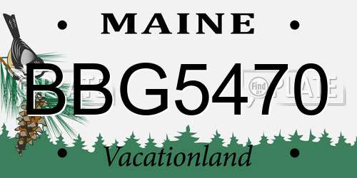 BBG5470 Maine License Plate