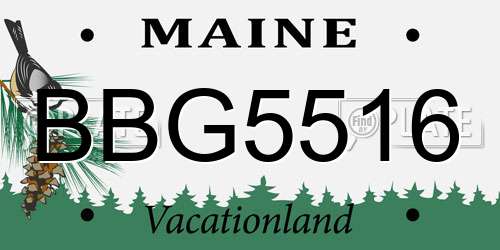 BBG5516 Maine License Plate