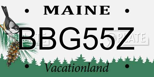 BBG55Z Maine License Plate