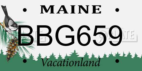 BBG659 Maine License Plate