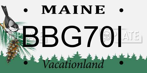 BBG70I Maine License Plate