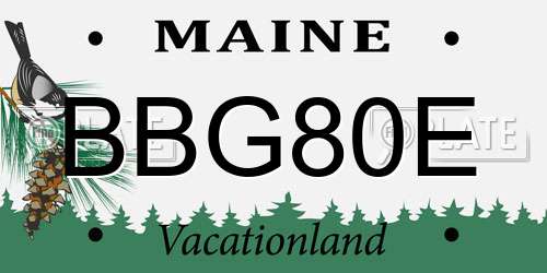 BBG80E Maine License Plate