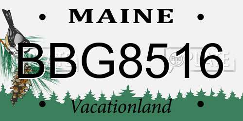 BBG8516 Maine License Plate