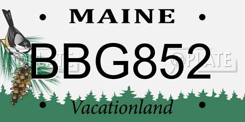 BBG852 Maine License Plate