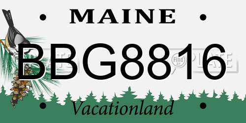 BBG8816 Maine License Plate