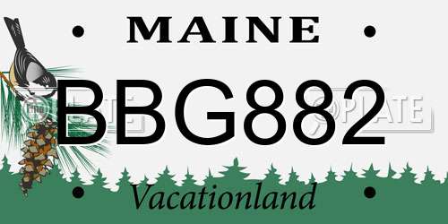BBG882 Maine License Plate