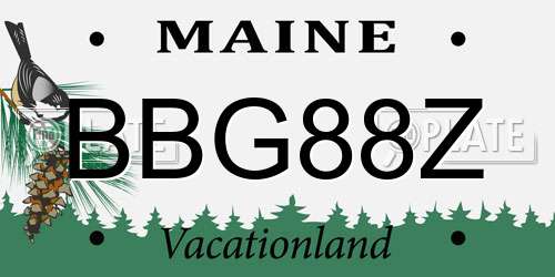 BBG88Z Maine License Plate