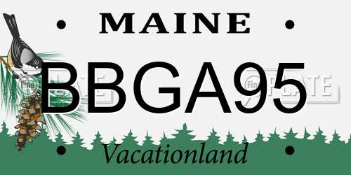 BBGA95 Maine License Plate