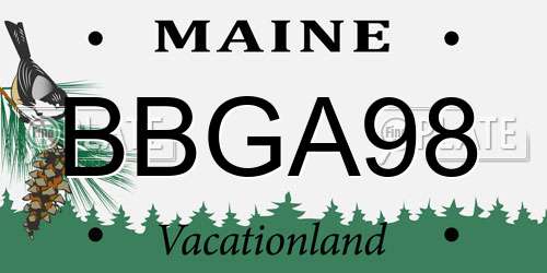 BBGA98 Maine License Plate