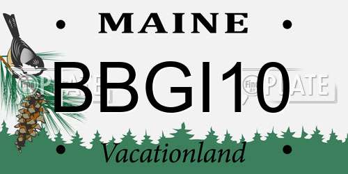 BBGI10 Maine License Plate