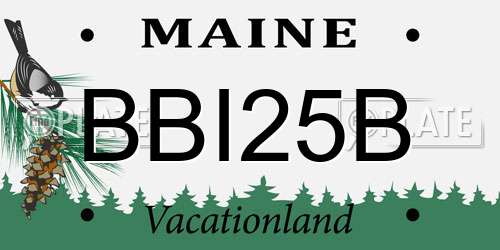 BBI25B Maine License Plate