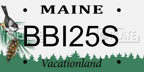 BBI25S Maine License Plate