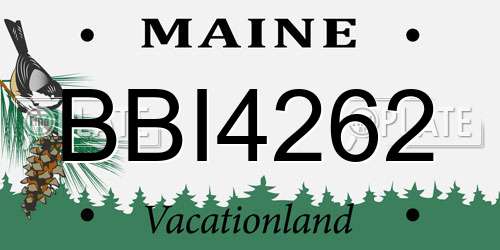 BBI4262 Maine License Plate