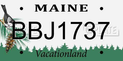 BBJ1737 Maine License Plate