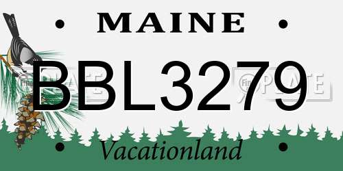 BBL3279 Maine License Plate