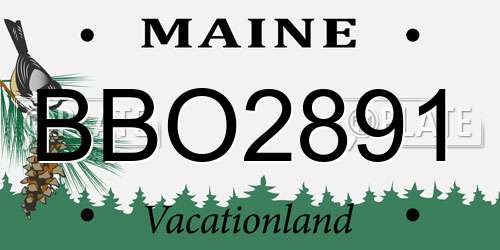 BBO2891 Maine License Plate