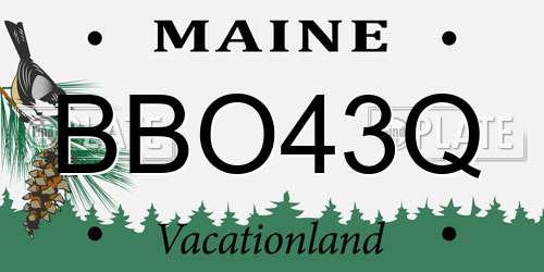 BBO43Q Maine License Plate