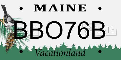 BBO76B Maine License Plate