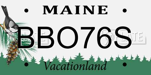 BBO76S Maine License Plate