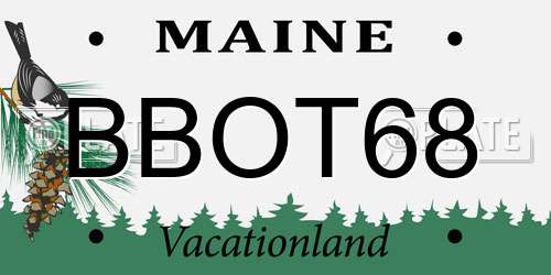 BBOT68 Maine License Plate