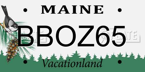 BBOZ65 Maine License Plate