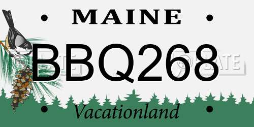 BBQ268 Maine License Plate