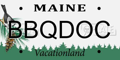BBQDOC Maine License Plate