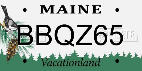 BBQZ65 Maine License Plate