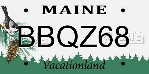 BBQZ68 Maine License Plate