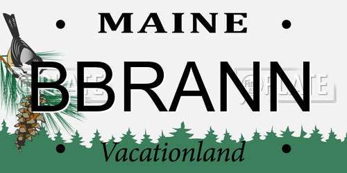 BBRANN Maine License Plate