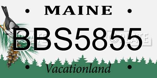 BBS5855 Maine License Plate