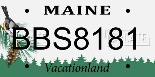 BBS8181 Maine License Plate