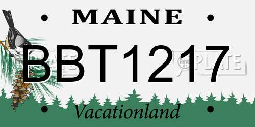 BBT1217 Maine License Plate