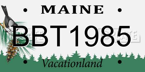 BBT1985 Maine License Plate