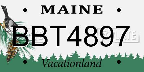 BBT4897 Maine License Plate
