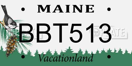 BBT513 Maine License Plate