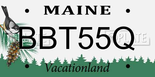 BBT55Q Maine License Plate
